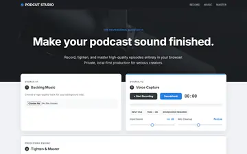 Screenshot of PodCut Studio