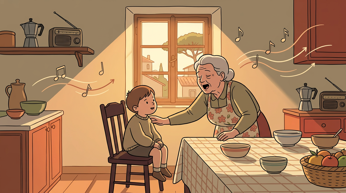 la nonna che canta tira su che la colla è cara