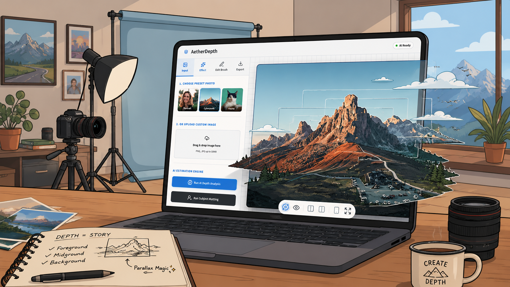 AetherDepth 3D spatial photo parallax generator